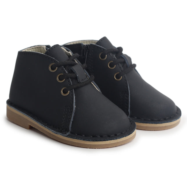 102 - Black Nubuk Lace Shoe