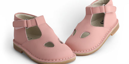 103 - Salmon Leather T-Strap Shoe