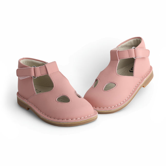 103 - Salmon Leather T-Strap Shoe