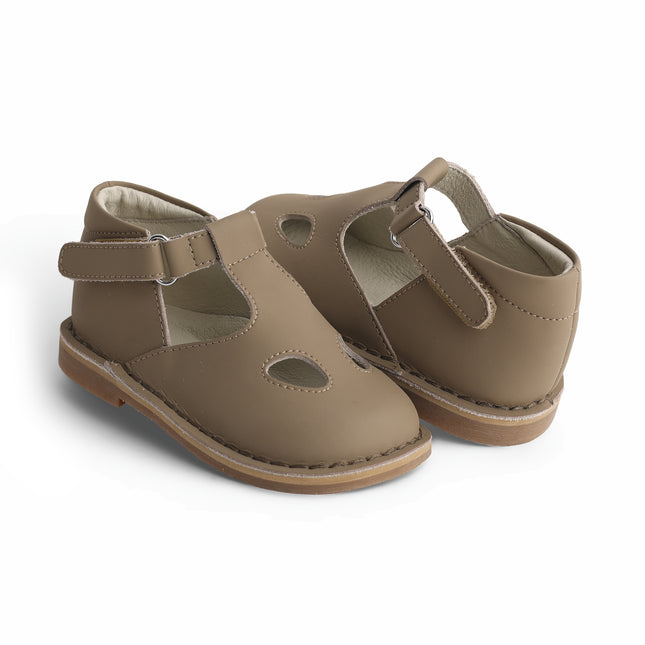 104 - Hazelnut Leather T-Strap Shoe