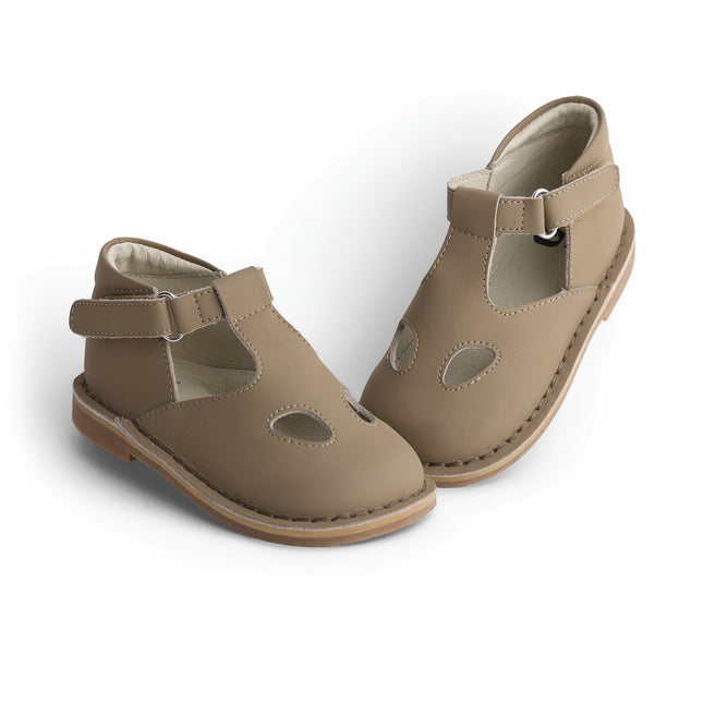 104 - Hazelnut Leather T-Strap Shoe