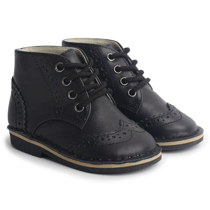 105 - Black Leather Lace Shoe
