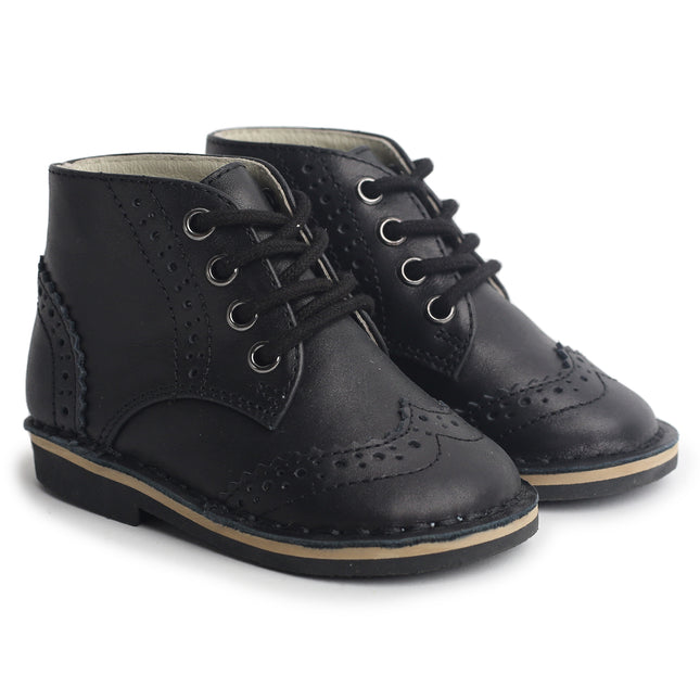 105 - Black Leather Lace Shoe