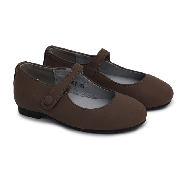 W107A - Mocha Leather Marie Jane