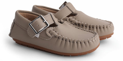 107 - Sand Leather T-Strap Loafer