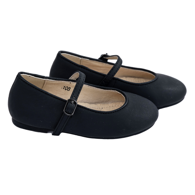S108 - Black Leather Marry Janes