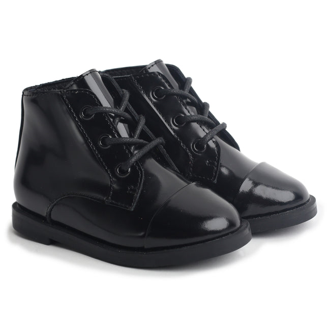 109 - Black Oiled Leather Lace Shoe