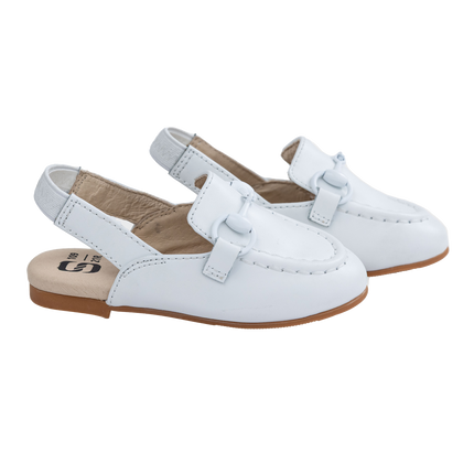 S109 - White Leather Slipper