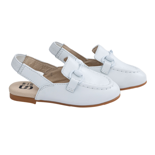 109 - White Leather Slipper