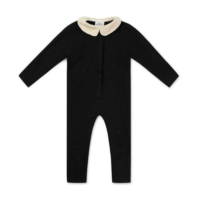 A24- Off White Cord Collar Boys' Romper