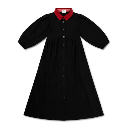 A40- Teen Rust Cord Collar Maxi Dress
