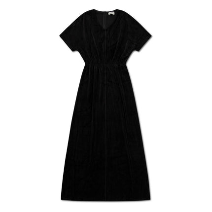 E50- Teen Black Velour V-Neck Maxi Jumper
