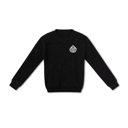B27- Boys Black Knit V-Neck Sweater