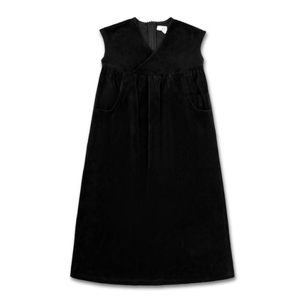 E30- Black Velour V-Neck Maxi Jumper