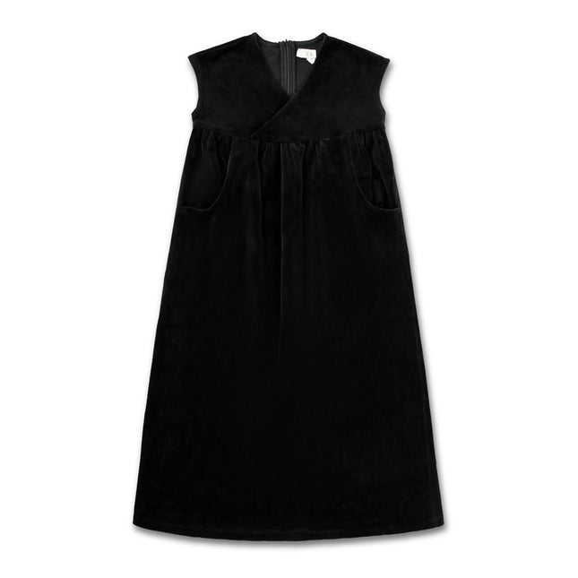 E30- Black Velour V-Neck Maxi Jumper