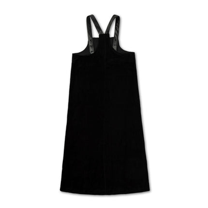 F30- Black Maxi Jumper with Leather Adjustable Straps