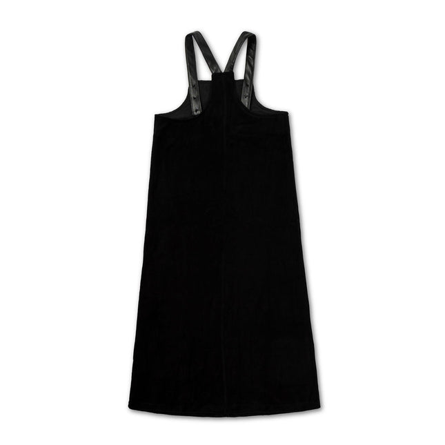 F30- Black Maxi Jumper with Leather Adjustable Straps