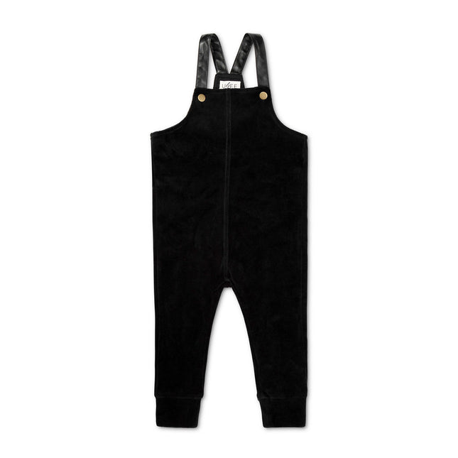 F22- Black Baby Romper with Leather Adjustable Straps
