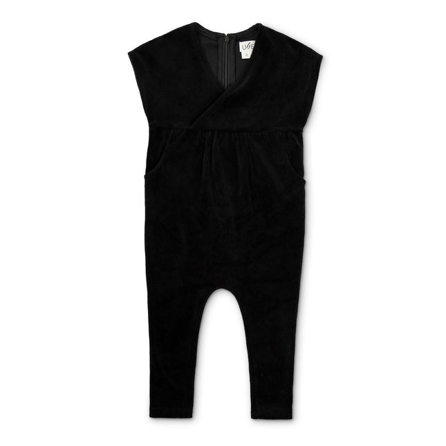 E20- Baby Velour V-Neck Wrap Romper