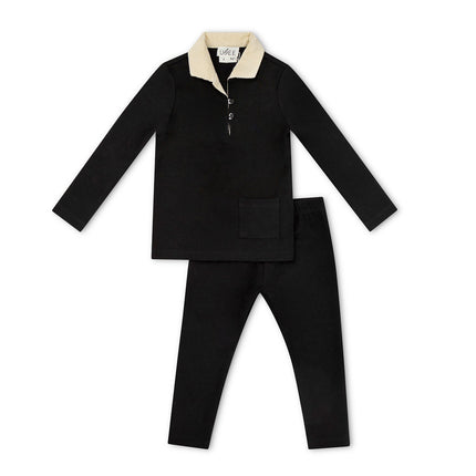 A21- Off White Cord Collar Boys Set