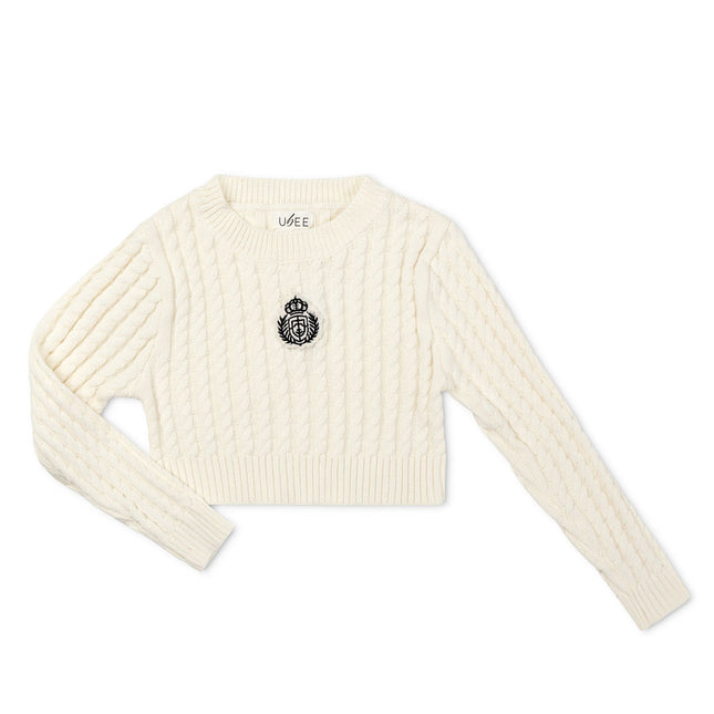 B21- Off White Cabled Knit Sweater