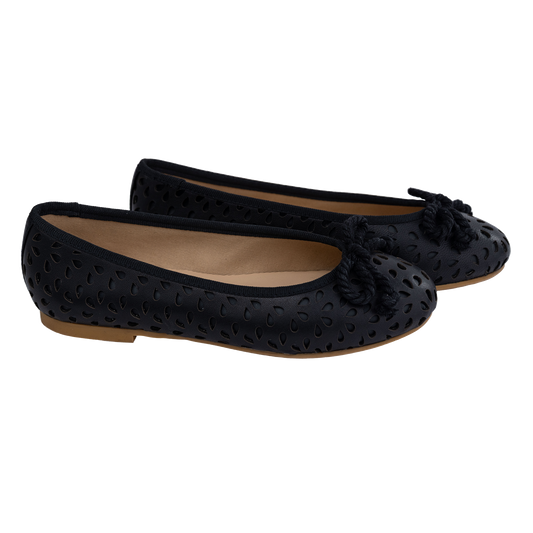 203 - Black Leather Flats