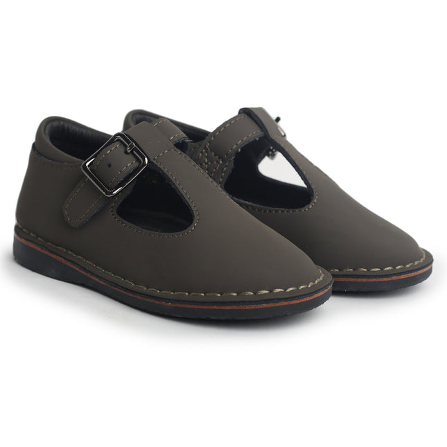 206 - Olive Nubuk T-Strap