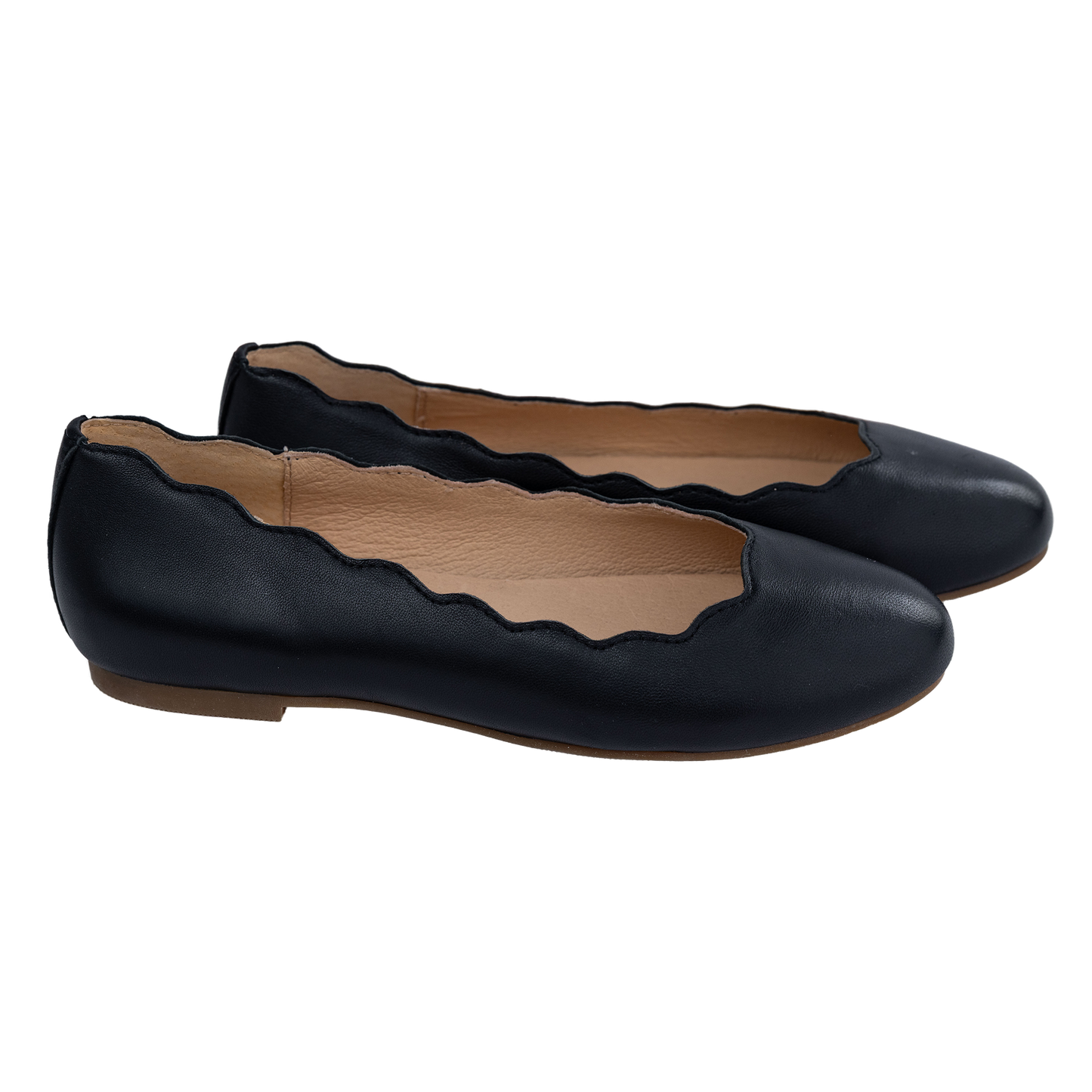 207 - Black Leather Flats