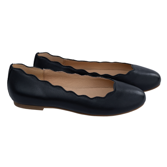 207 - Black Leather Flats