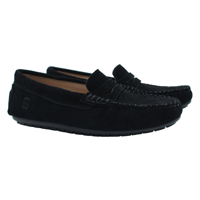 208 - Black Suede Loafer
