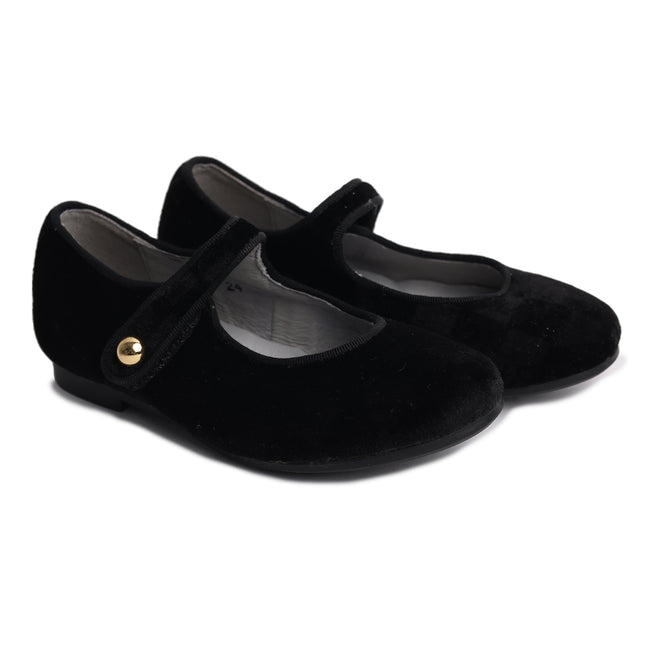 W208A - Black Velvet Checkered Marry Jane