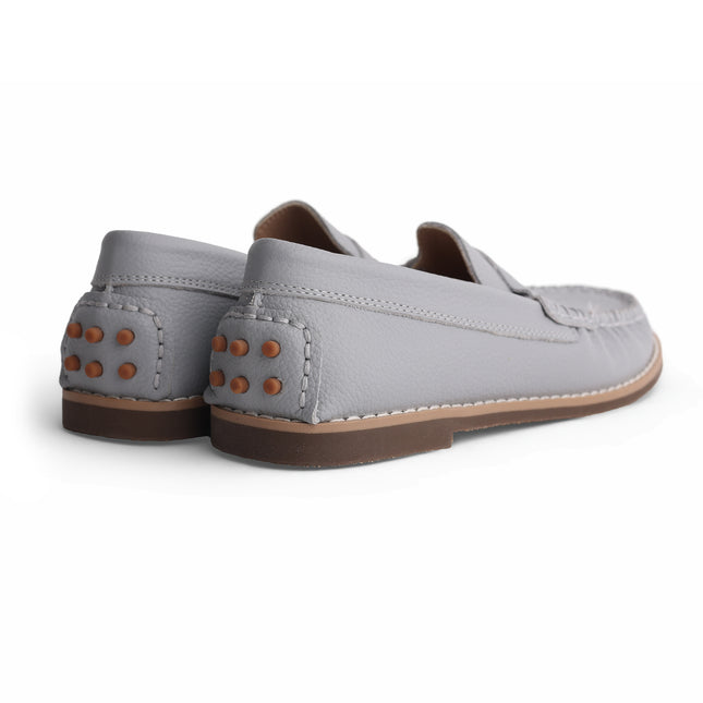214 - Dove Grey Pebbled Leather Loafer