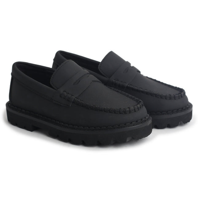 216 - Black Nubuk Hard Loafer
