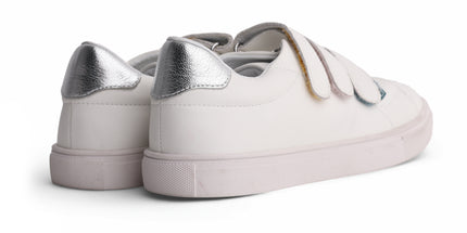 222 - White Leather Multicolored Triple Strap Sneaker