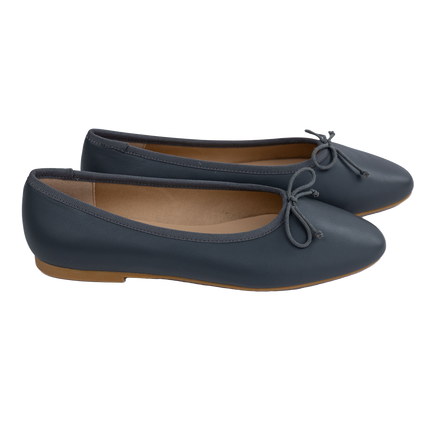 S301 - Grey Leather Flats