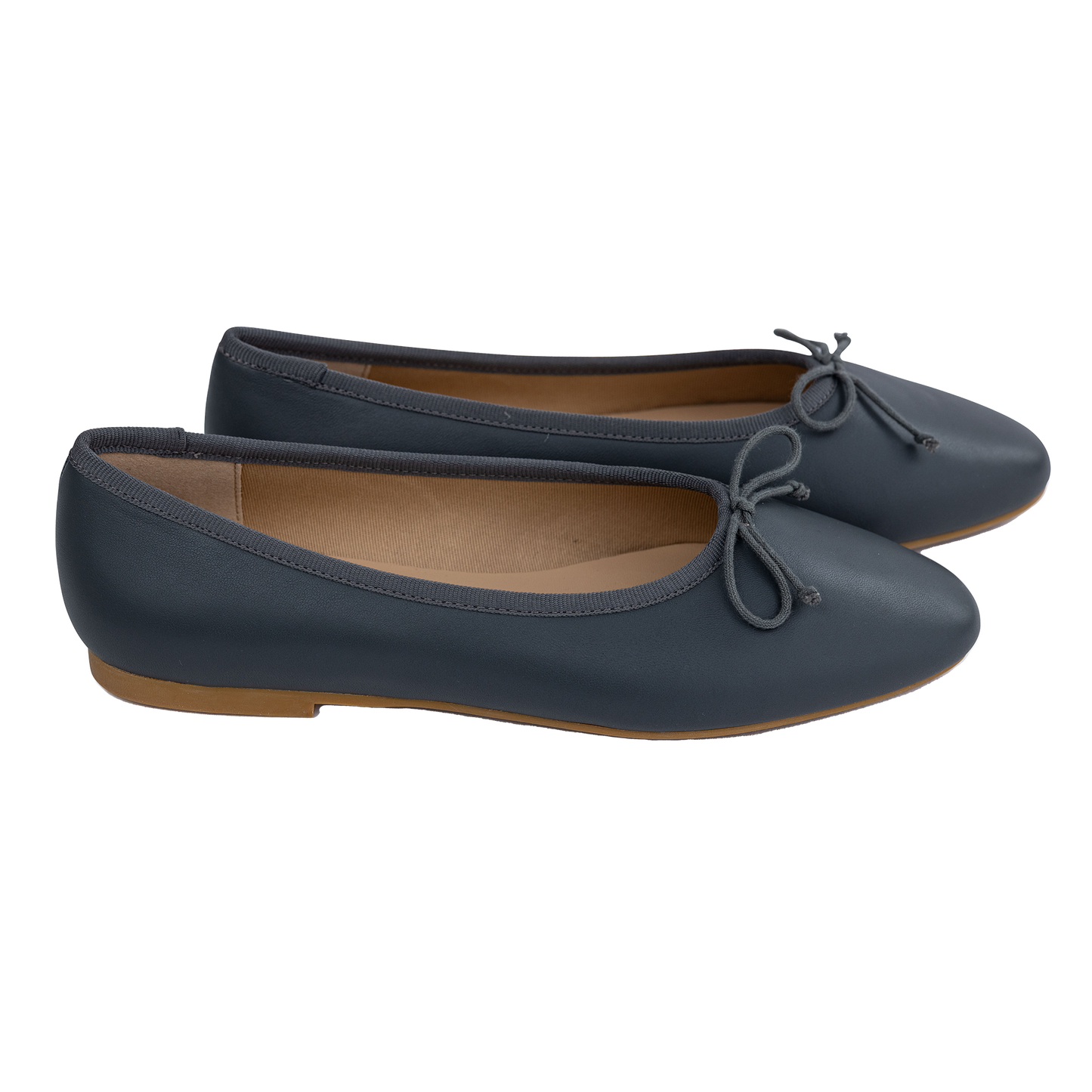 301 - Grey Leather Flats
