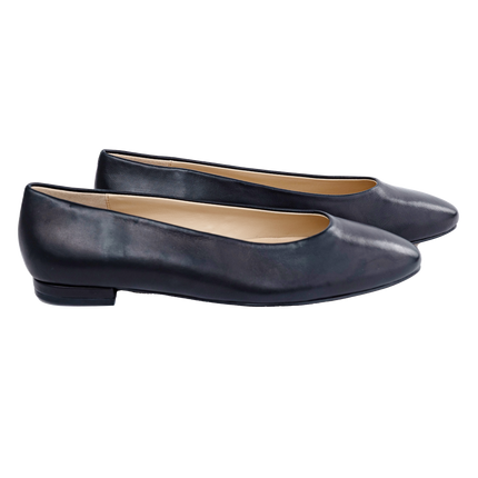 S303 - Black Leather Flats