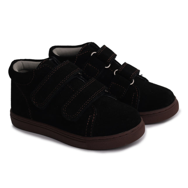 W305 - Black Suede Velcro Sneaker
