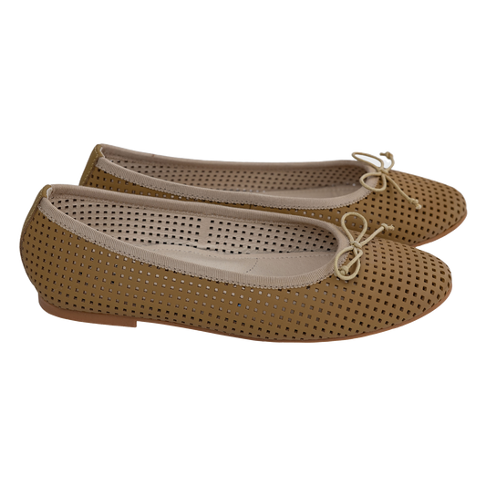 307 - Beige Nubuk Flats