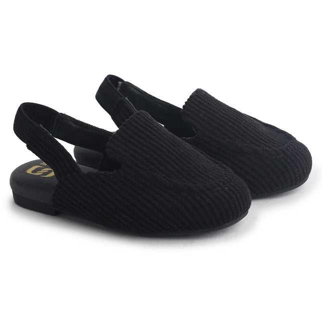 309 - Black Corduroy Slipper
