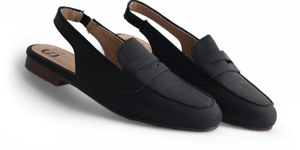 312 - Black Nubuk Dress Slippers