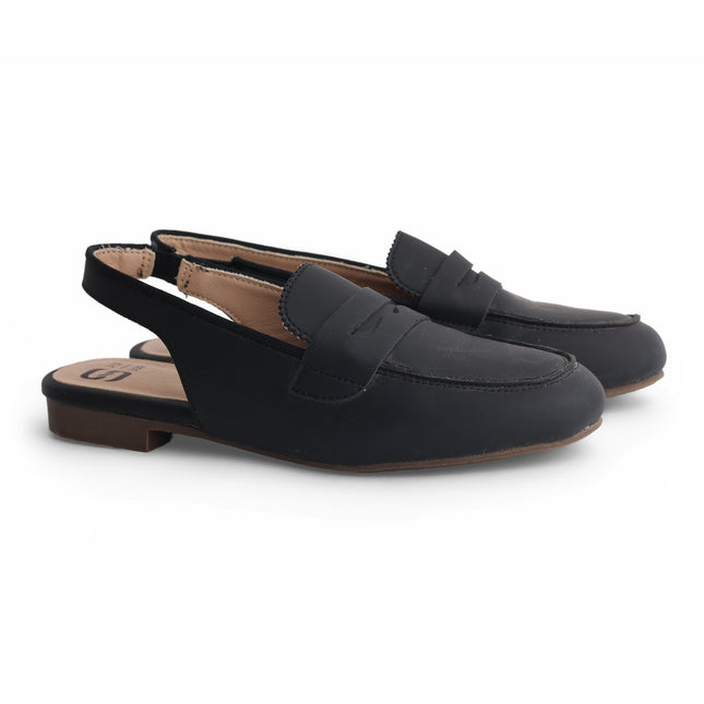 312 - Black Nubuk Dress Slippers