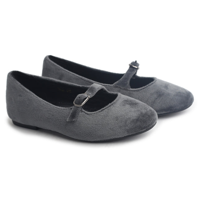 402 - Grey Velvet Flats