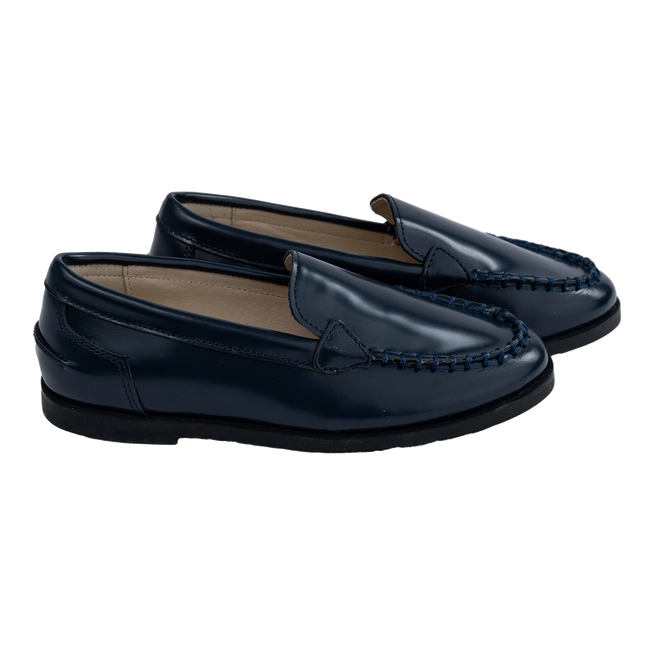 S405 - Navy Oiled Leather Loafer