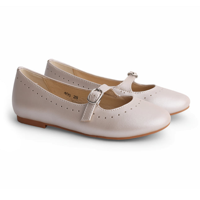 405 - Gold Strap Leather Mary Jane