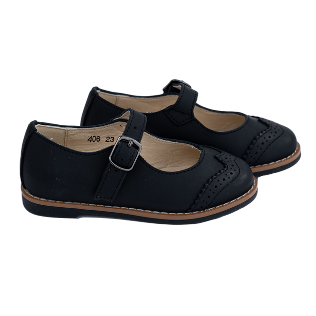 S406 - Black Nubuk Mary Jane