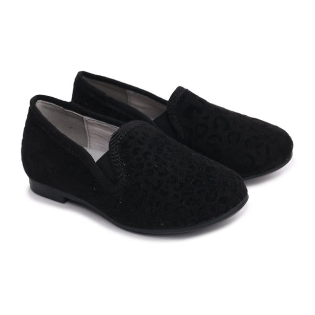 W408A- Black Velvet Leopard Step-In