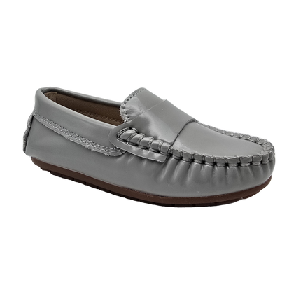 S413- Grey Oiled Leather Loafer