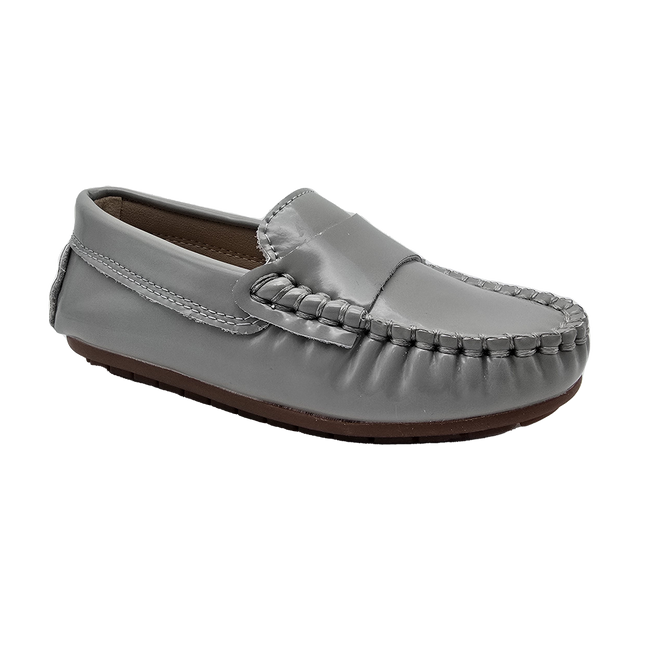 S413- Grey Oiled Leather Loafer