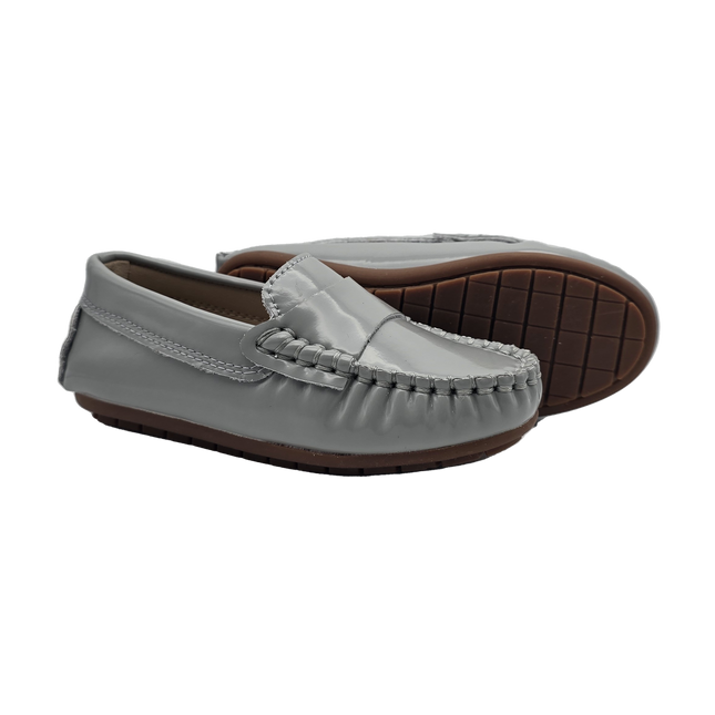 S413- Grey Oiled Leather Loafer